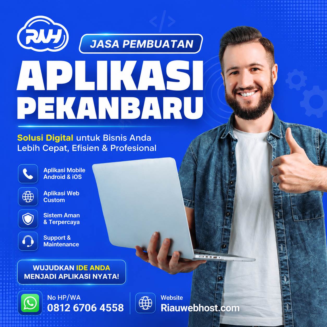 Mockup Dashboard Aplikasi Riauwebhost